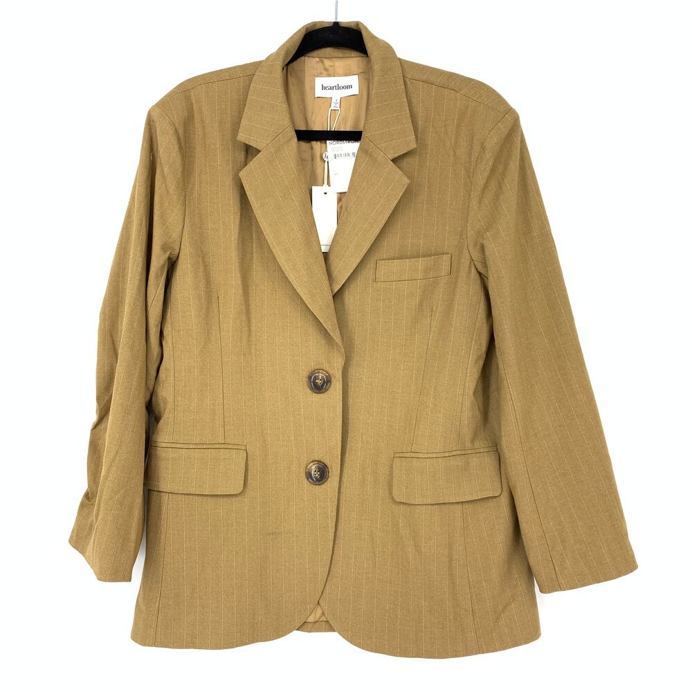Heartloom Women's Size Small Sawyer Blazer In Scotch Pinstripe Tan NWT